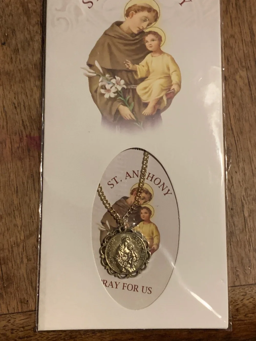 Gold St. Anthony Medal Necklace - Religious Pendant